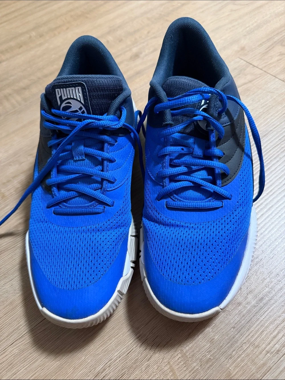 Puma Men’s Royal Blue Mesh Athletic Shoes with Black Accents